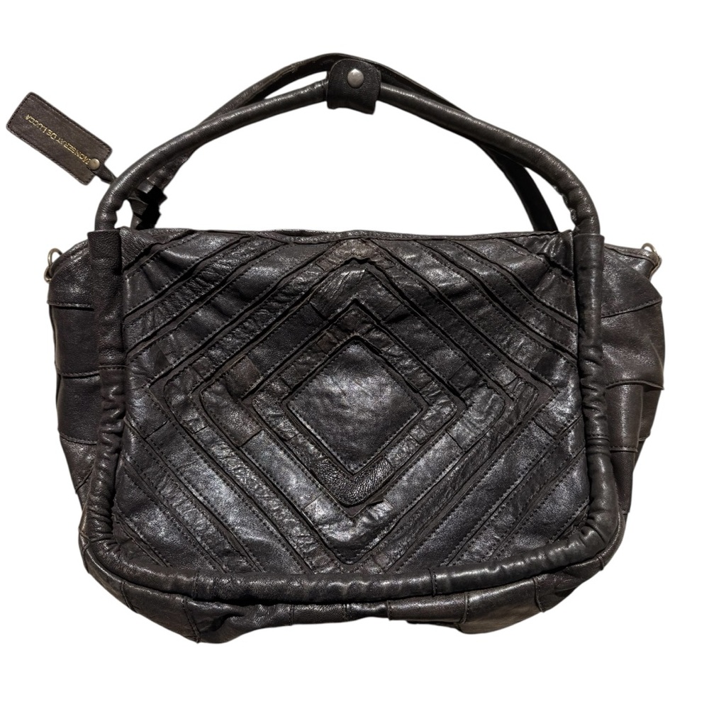 Monserat De Lucca Black Quilted Leather Shoulder Bag